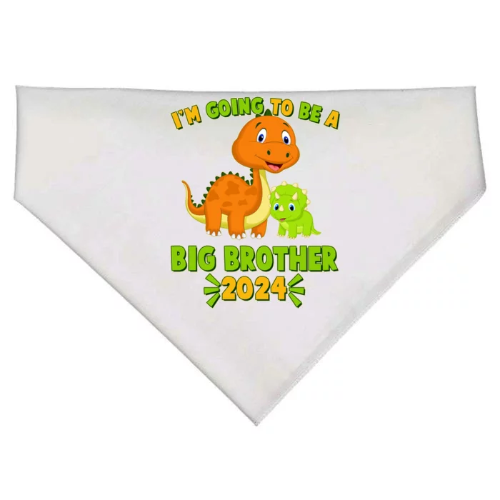 IM Going To Be A Big Brother 2024 Cute Dinosaurs USA-Made Doggie Bandana