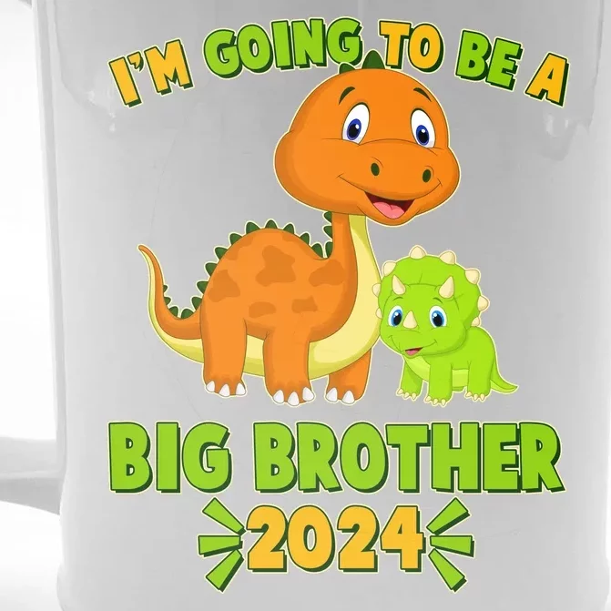 IM Going To Be A Big Brother 2024 Cute Dinosaurs Front & Back Beer Stein