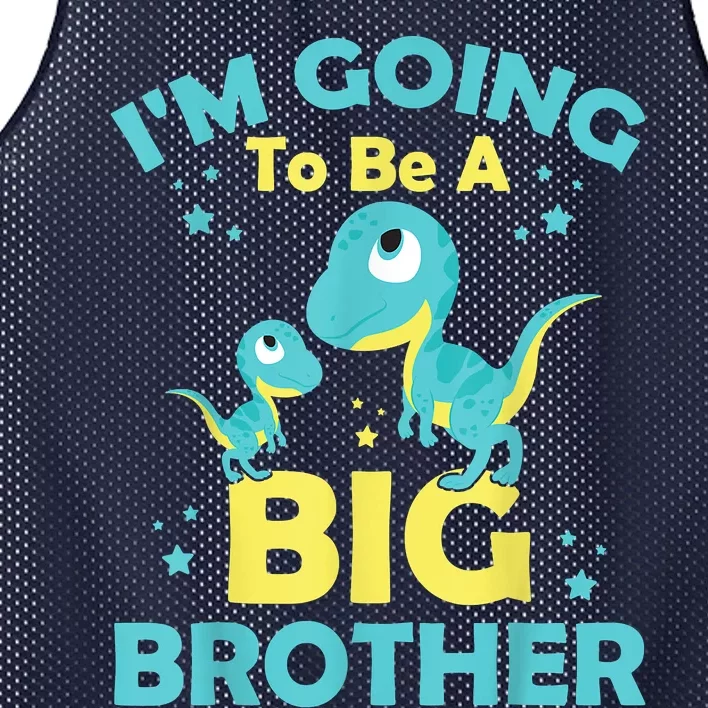 I'm Going To Be A Big Brother Family Dinosaur Cute Funny Mesh Reversible Basketball Jersey Tank