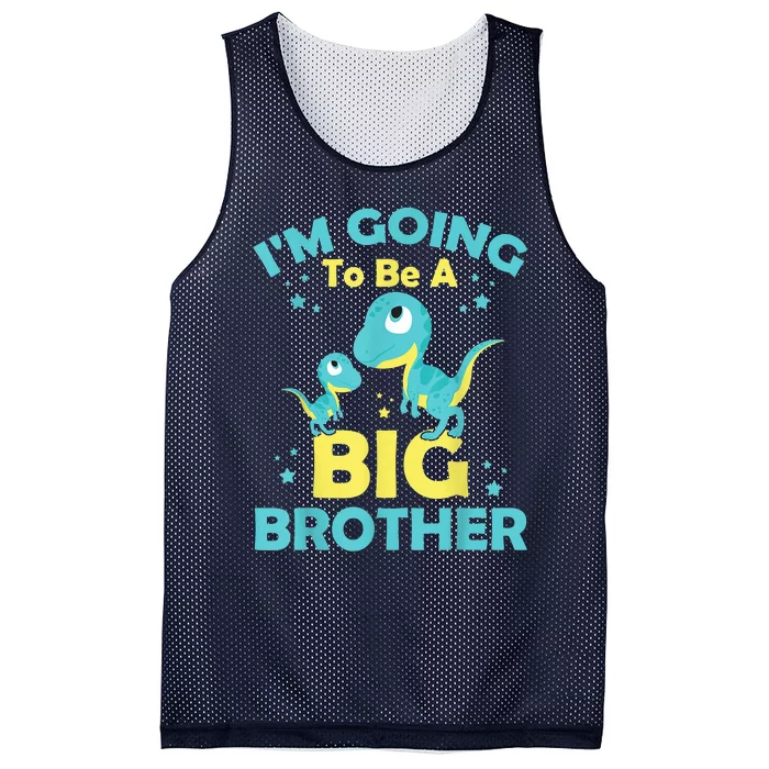 I'm Going To Be A Big Brother Family Dinosaur Cute Funny Mesh Reversible Basketball Jersey Tank