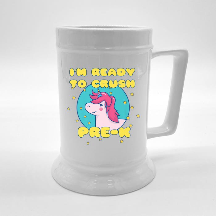 Im Going To Crush PreK Back To School Unicorn Star Front & Back Beer Stein