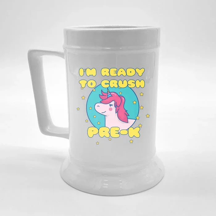 Im Going To Crush PreK Back To School Unicorn Star Front & Back Beer Stein