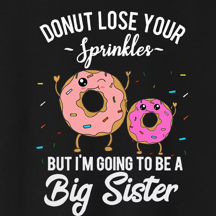 Im Going To Be A Big Sister Baby Announcement Donut Reveal Women's Crop Top Tee