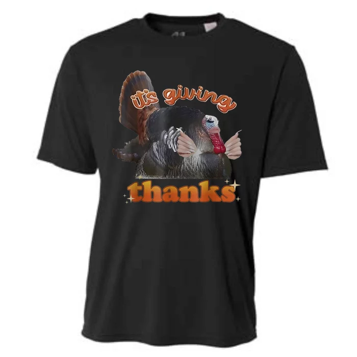 It’S Giving Thanks Turkey Thanksgiving Cooling Performance Crew T-Shirt