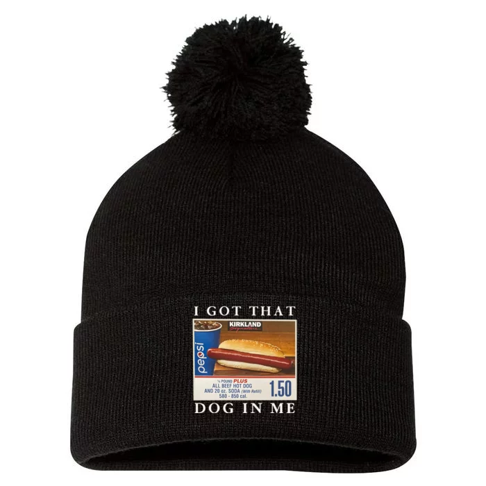 I Got That Hot Dog In Me Pom Pom 12in Knit Beanie