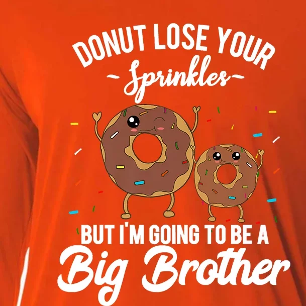 I'm Going To Be A Big Brother Birth Baby Announcement Donut Cooling Performance Long Sleeve Crew