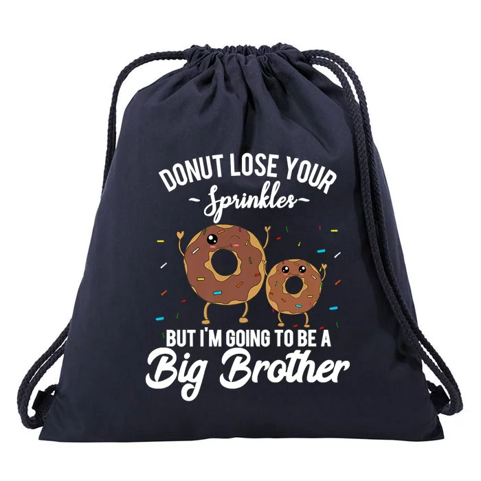 I'm Going To Be A Big Brother Birth Baby Announcement Donut Drawstring Bag