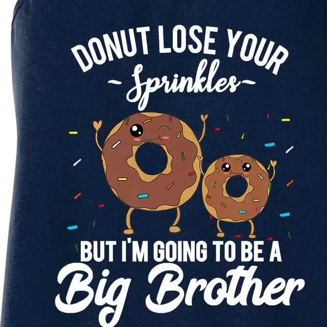 I'm Going To Be A Big Brother Birth Baby Announcement Donut Women's Racerback Tank