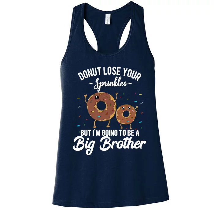 I'm Going To Be A Big Brother Birth Baby Announcement Donut Women's Racerback Tank