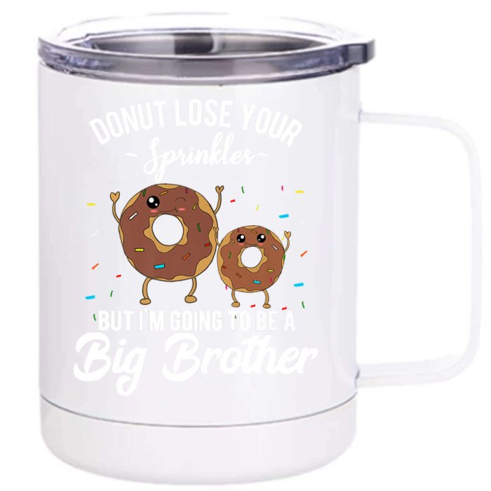 I'm Going To Be A Big Brother Birth Baby Announcement Donut Front & Back 12oz Stainless Steel Tumbler Cup