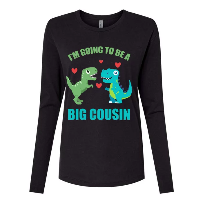 I'm Going To Be A Big Cousin Dinosaur Lovers Womens Cotton Relaxed Long Sleeve T-Shirt