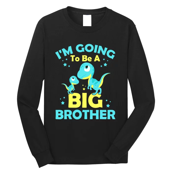 I'm Going To Be A Big Brother Cute Dinosaur Long Sleeve Shirt