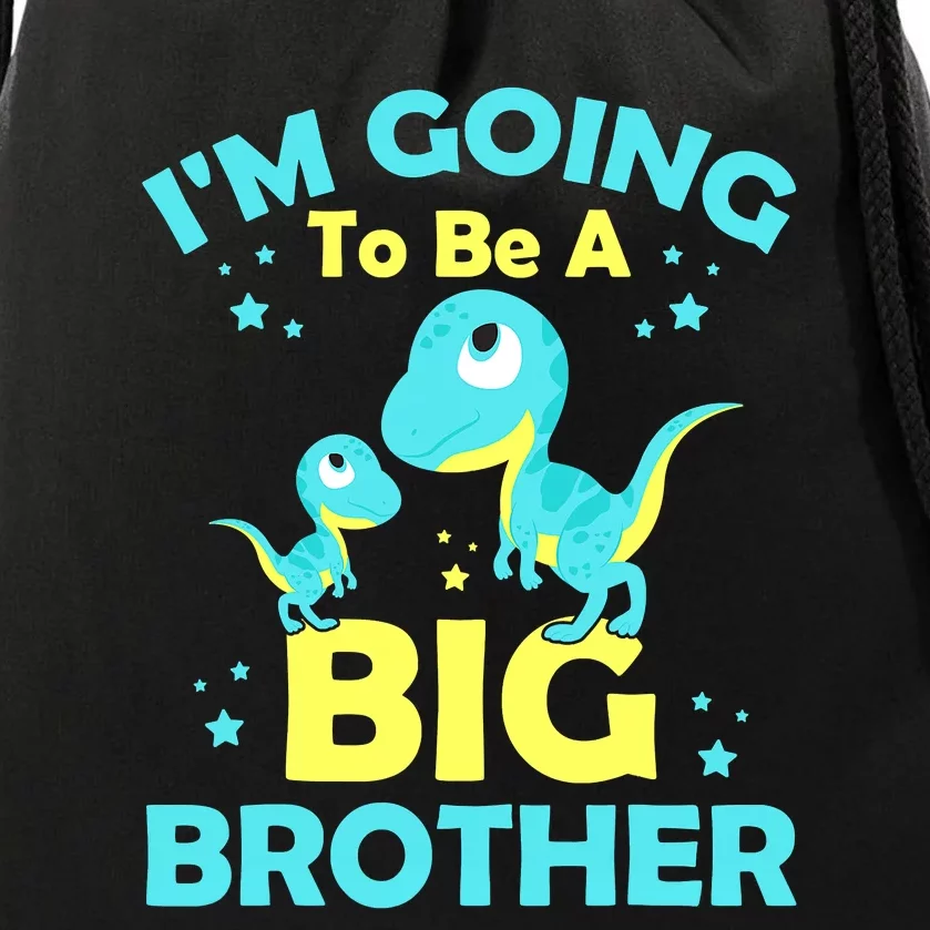 I'm Going To Be A Big Brother Cute Dinosaur Drawstring Bag