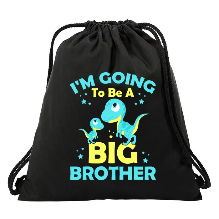 I'm Going To Be A Big Brother Cute Dinosaur Drawstring Bag