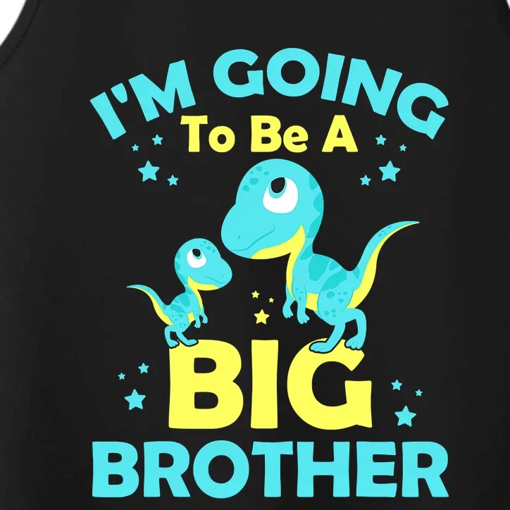 I'm Going To Be A Big Brother Cute Dinosaur Performance Tank