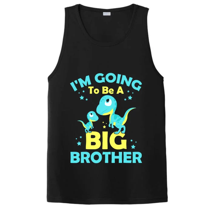 I'm Going To Be A Big Brother Cute Dinosaur Performance Tank