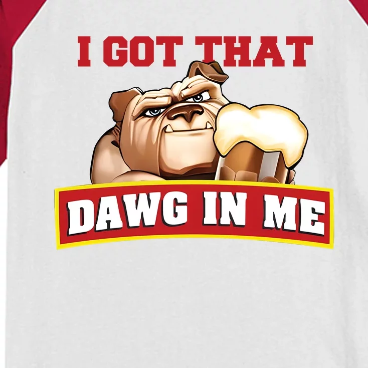 I Got That Dawg In Me Root Beer Dawg Kids Colorblock Raglan Jersey