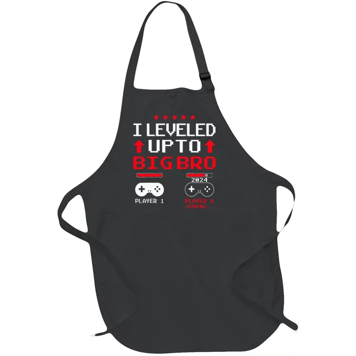 IM Going To Be A Big Brother 2024 I Leveled Up To Big Bro Full-Length Apron With Pocket