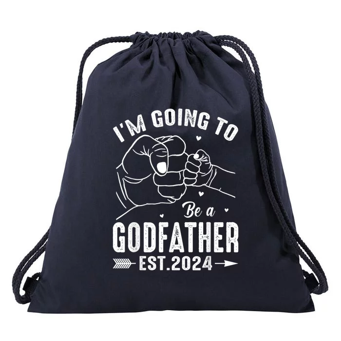 IM Going To Be A Godfather Est 2024 Funny FatherS Day Drawstring Bag