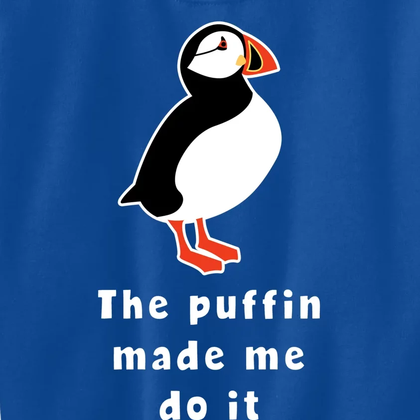 Iceland Gift The Puffin Made Me Do It Kids Sweatshirt