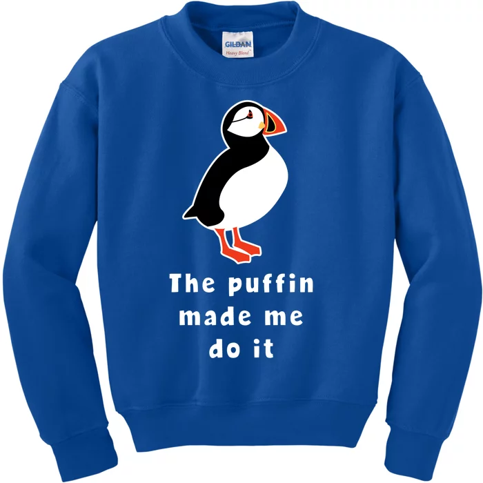 Iceland Gift The Puffin Made Me Do It Kids Sweatshirt