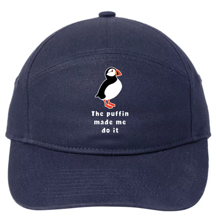 Iceland Gift The Puffin Made Me Do It 7-Panel Snapback Hat