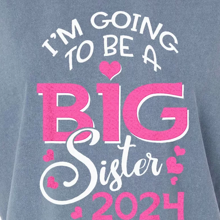 Im Going To Be A Big Sister 2024 Pregnancy Announcement Garment-Dyed Women's Muscle Tee