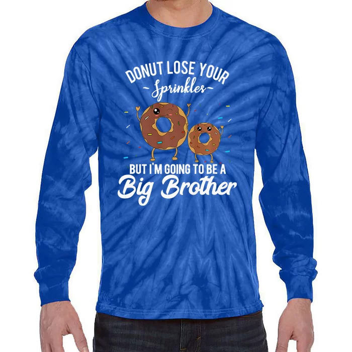 I'm Going To Be A Big Brother Birth Baby Announcement Donut Tie-Dye Long Sleeve Shirt