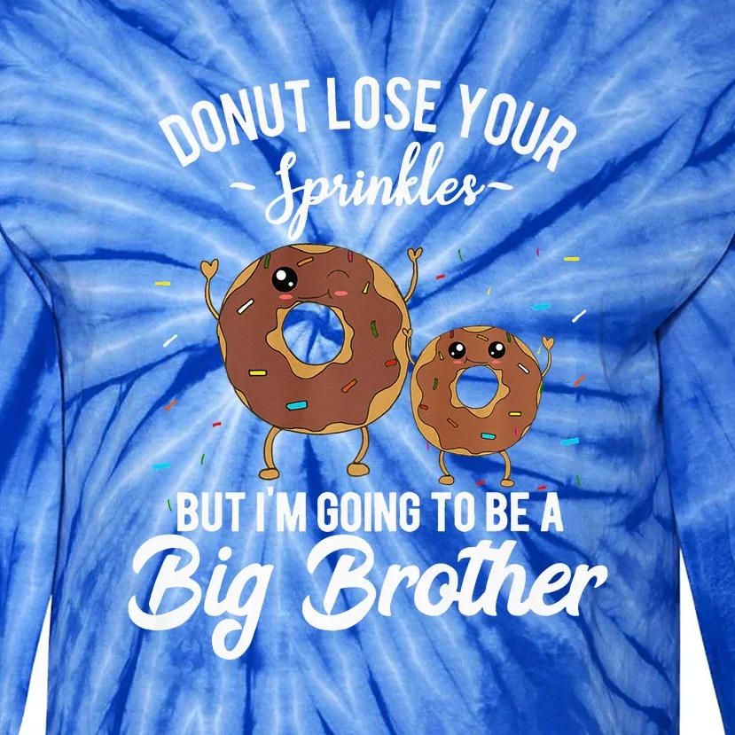 I'm Going To Be A Big Brother Birth Baby Announcement Donut Tie-Dye Long Sleeve Shirt