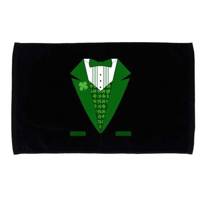 Irish Green Tuxedo Shamrock Saint Patricks Day Boy Microfiber Hand Towel