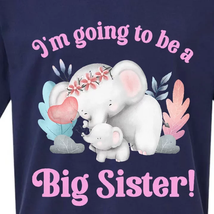 I Going To Be A Big Sister Elephant Daughter Announcement Sueded Cloud Jersey T-Shirt