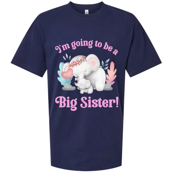 I Going To Be A Big Sister Elephant Daughter Announcement Sueded Cloud Jersey T-Shirt