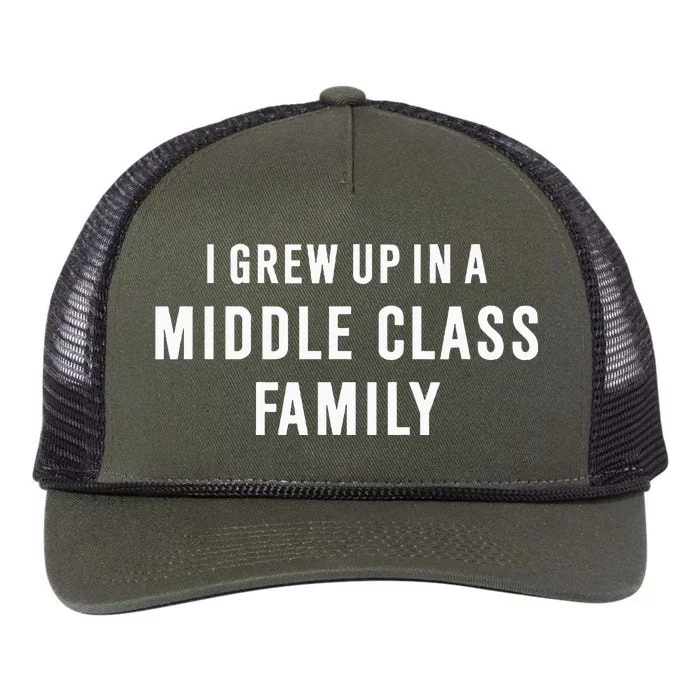 I Grew Up In A Middle Class Family Retro Rope Trucker Hat Cap