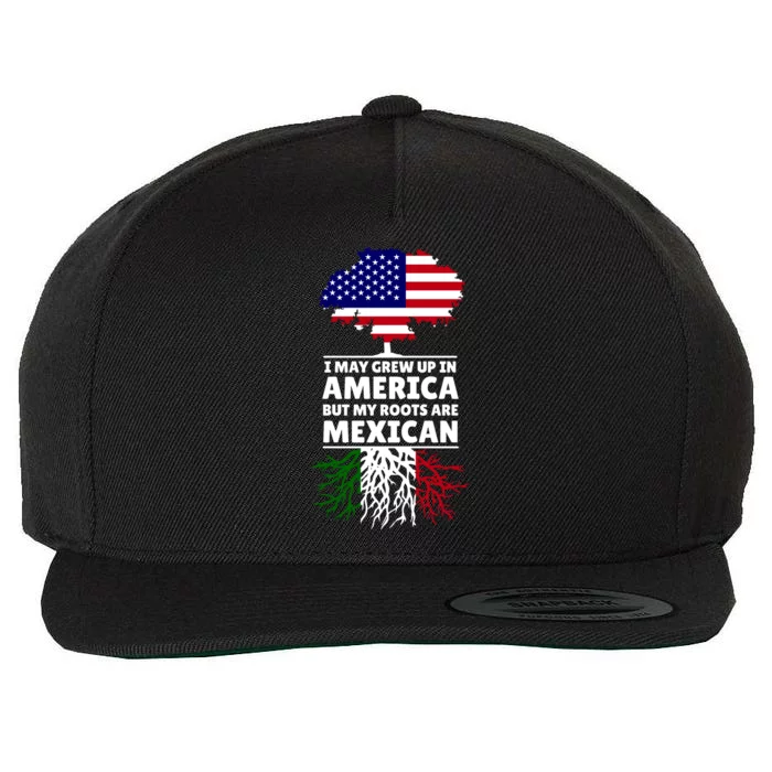 I Grew Up In America But My Roots Are Mexican Wool Snapback Cap