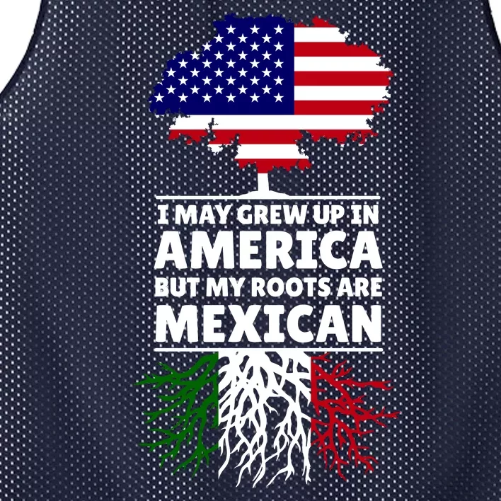 I Grew Up In America But My Roots Are Mexican Mesh Reversible Basketball Jersey Tank