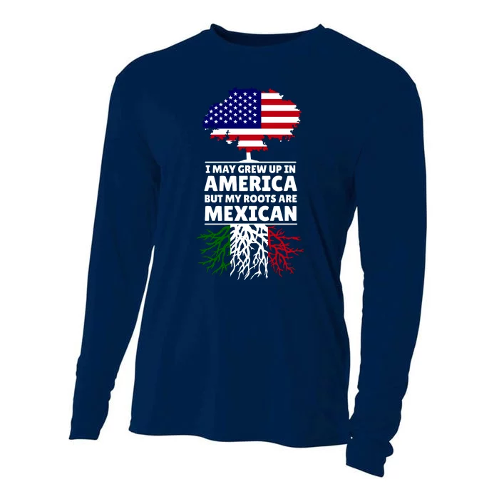 I Grew Up In America But My Roots Are Mexican Cooling Performance Long Sleeve Crew