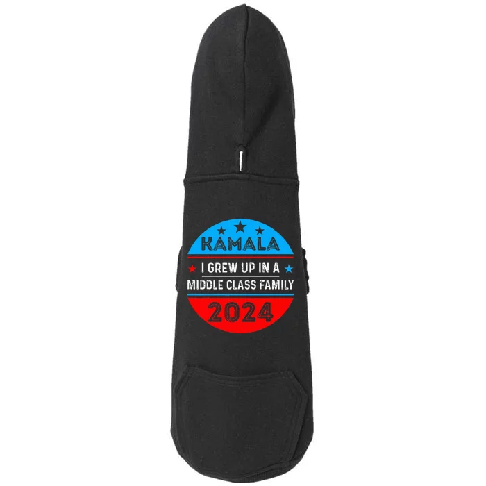 I Grew Up In A Middle Class Family Proud Kamala Harris 2024 Doggie 3-End Fleece Hoodie