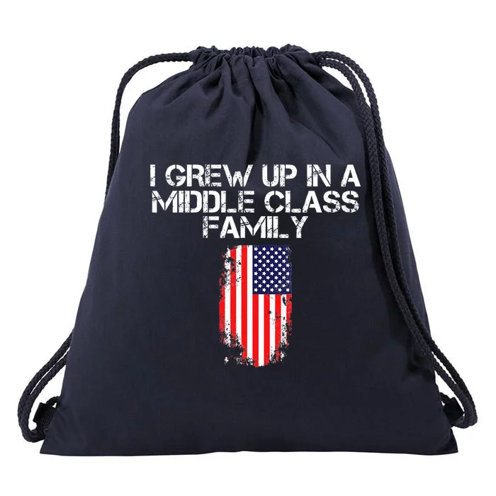 I Grew Up In A Middle Class Family Drawstring Bag