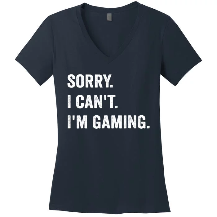 I'm Gaming Video Games Funny Gamer Gift For Teen Women's V-Neck T-Shirt