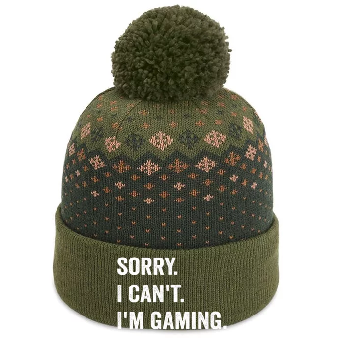 I'm Gaming Video Games Funny Gamer Gift For Boys Teen The Baniff Cuffed Pom Beanie