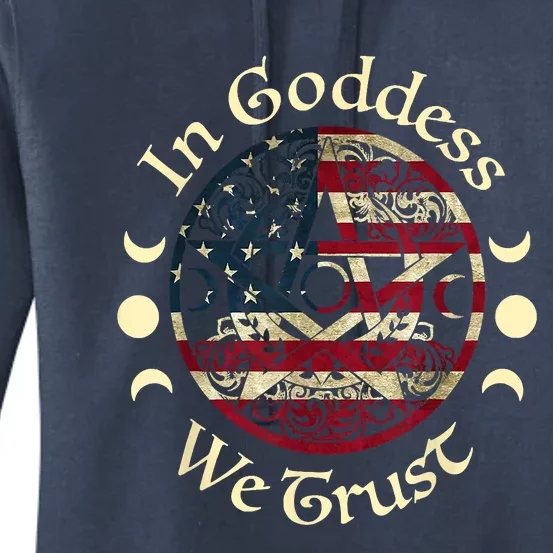 In Goddess We Trust Witch Lover American Flag Women's Pullover Hoodie