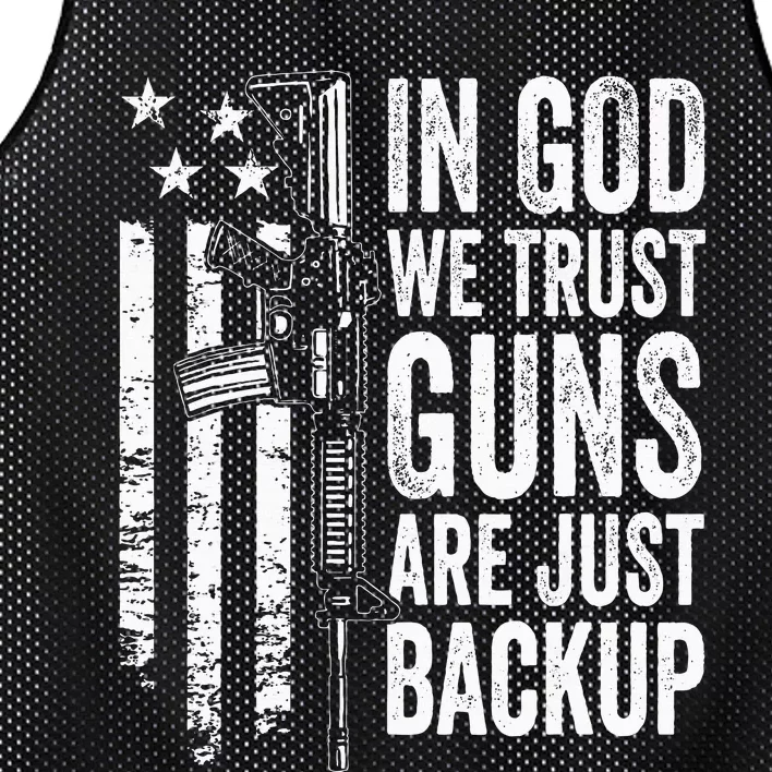 In God We Trust Guns Are Just Backup Usa Pro Gun Christian Mesh Reversible Basketball Jersey Tank