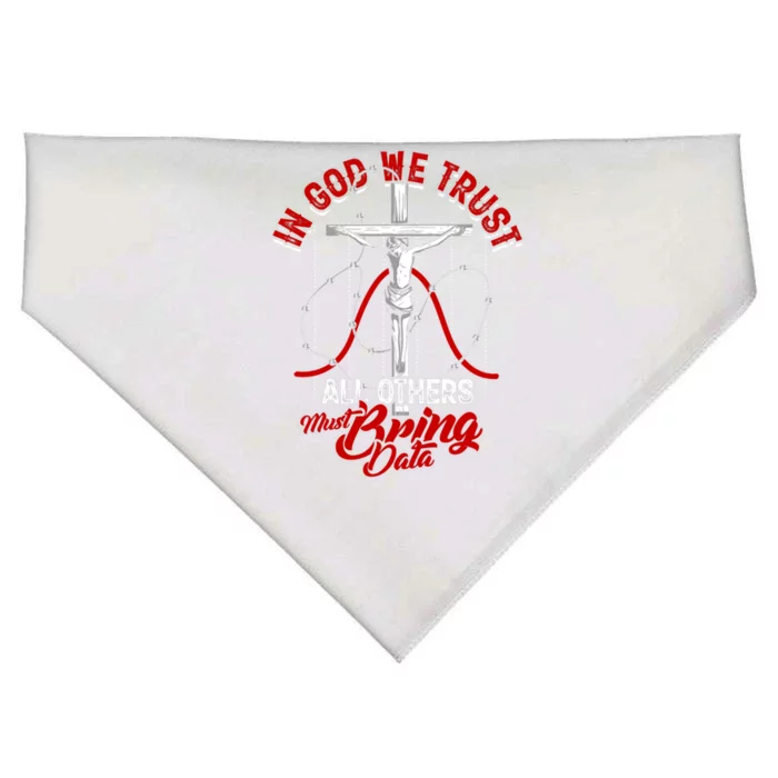 In God We Trust All Others Must Bring Data Gift Computer Data Gift USA-Made Doggie Bandana