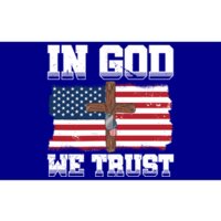 In God We Trust American Flag Jesus Faith Holy Cross Meaningful Gift Bumper Sticker