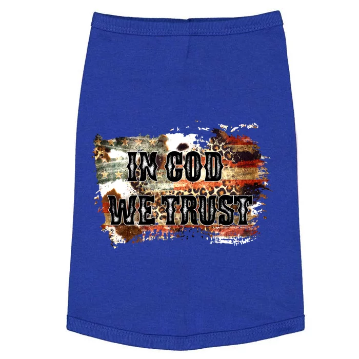 In God We Trust For Patriotic Christian Cute American Flag Gift Doggie Tank