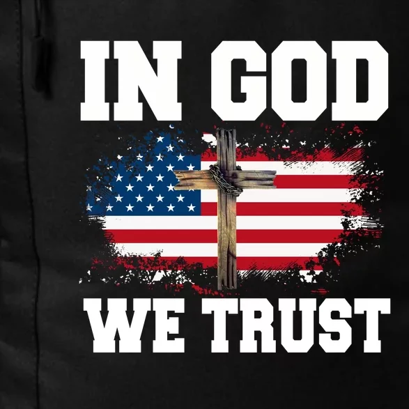 In God We Trust American Flag Jesus Faith Holy Cross Meaningful Gift Daily Commute Backpack