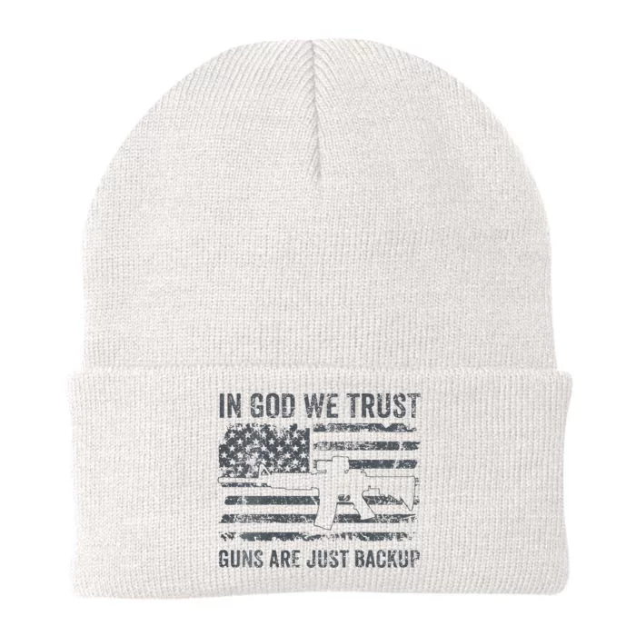 In God We Trust Guns Are Just A Backup Funny Gun Knit Cap Winter Beanie