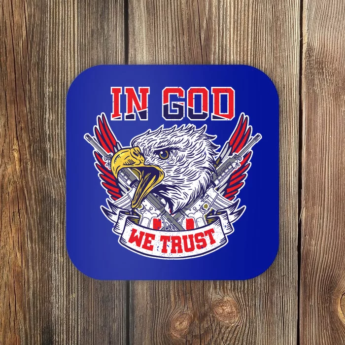 In God We Trust Patriotic Religious American Memorial Day Funny Gift Coaster