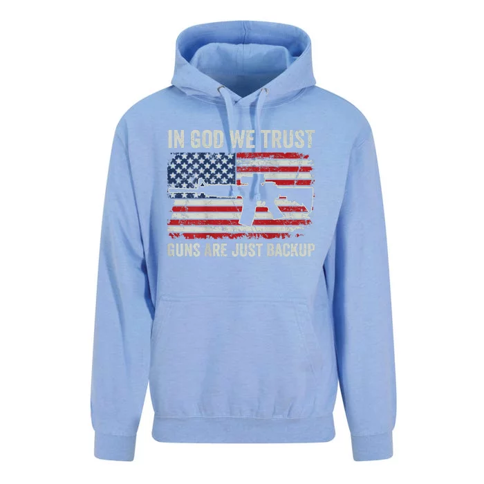 In God We Trust Guns Are Just A Backup Pistol Gun Unisex Surf Hoodie