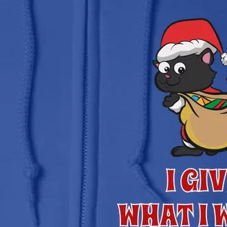 I Give What I Want Santa Cat Christmas Cheer Meaningful Gift Full Zip Hoodie